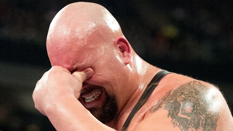Big Show cries into his hand