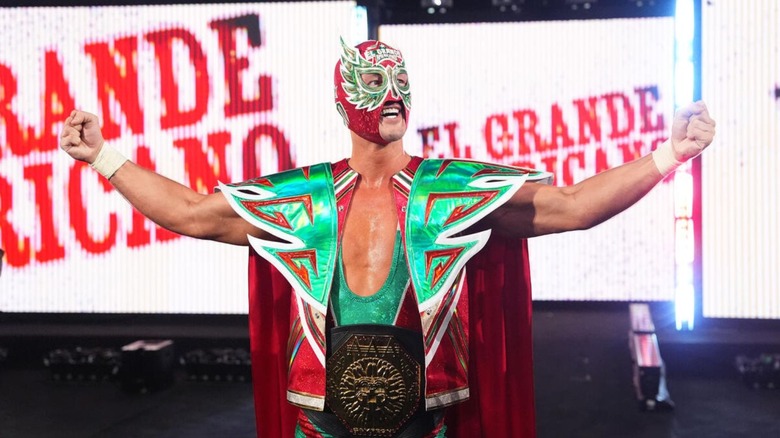AAA Mega Champion El Grande Americano makes his way to the ring for a match on the September 14, 2026 edition of 
