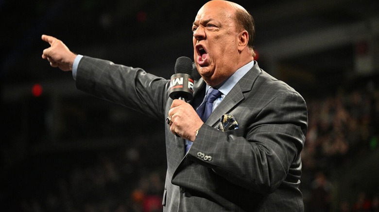 Paul Heyman cuts a promo in the ring during the May 25, 2026 edition of 