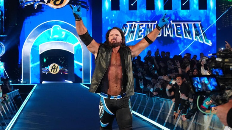 AJ Styles makes his entrance at the Royal Rumble