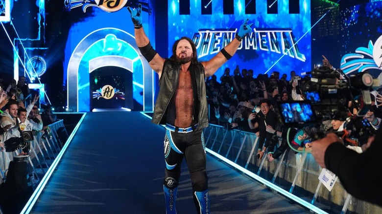 AJ Styles head down the ramp to the ring to take on GUNTHER during his career-threatening match at the 2026 WWE Royal Rumble.
