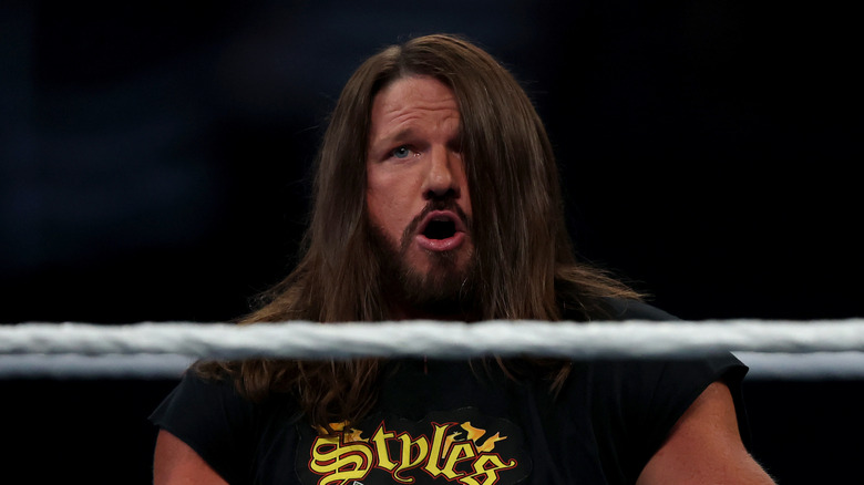 AJ Styles keeping his head above the ropes