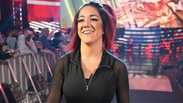 Bayley smiling