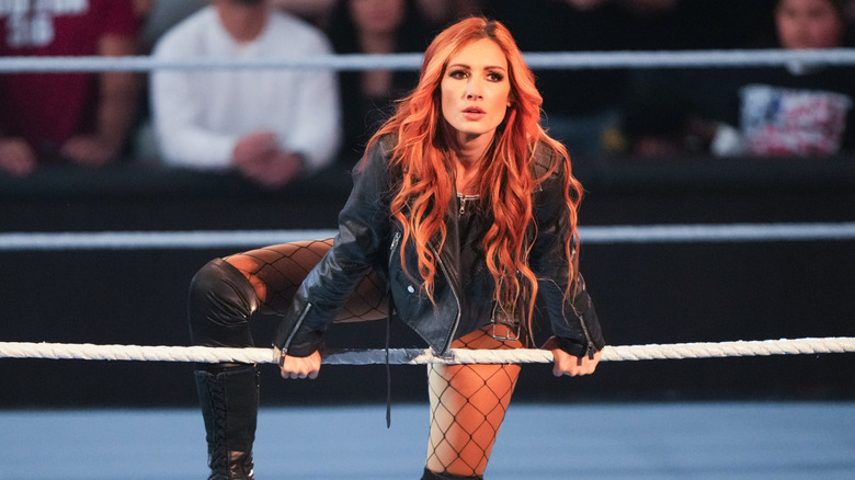 Becky Lynch is introduced prior to her fight during WWE Monday Night RAW