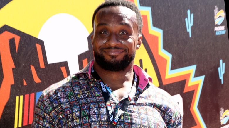 WWE star Big E is smiling