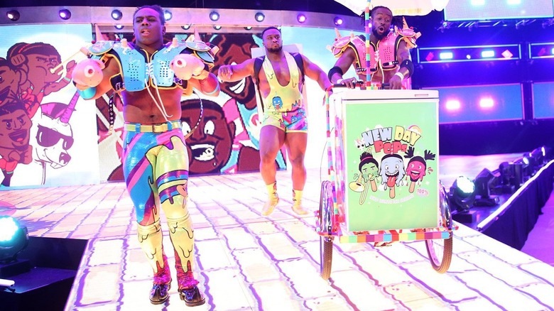 New Day walking down WWE ramp