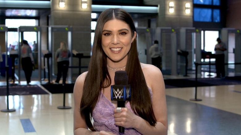 Cathy Kelley smiling backstage