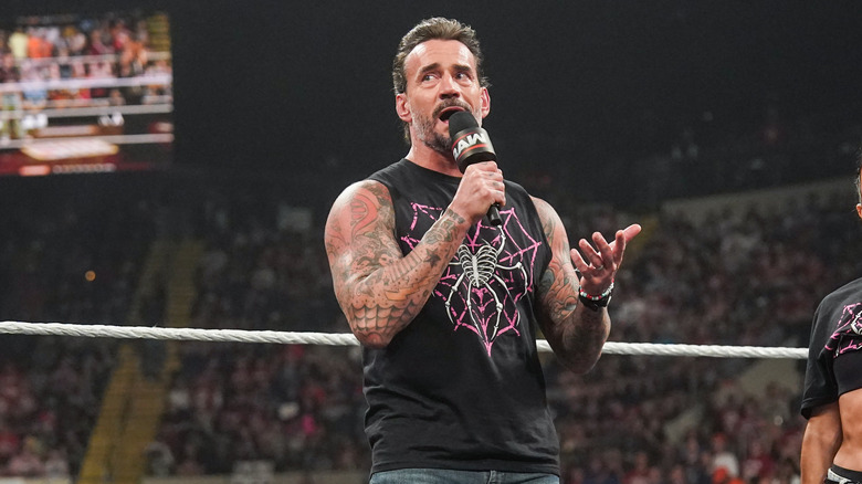 CM Punk talking in the ring