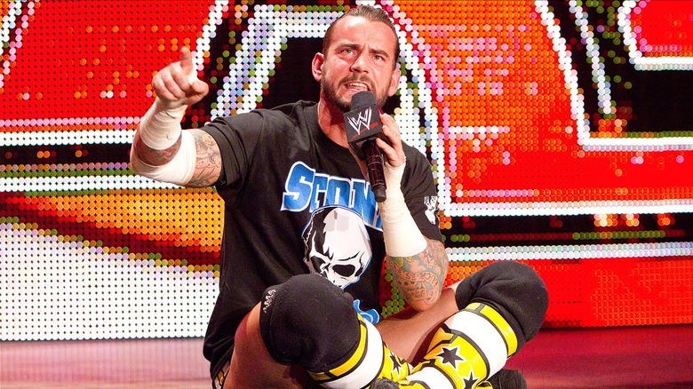 CM Punk during his original pipe bomb promo in 2011