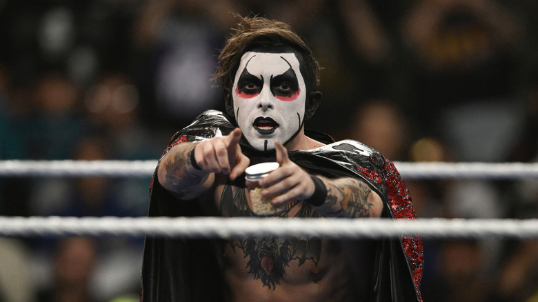 Danhausen enters the arena before his match against Kit Wilson (not pictured) during SmackDown