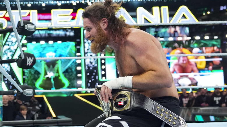 Sami Zayn after winning Intercontinental Championship