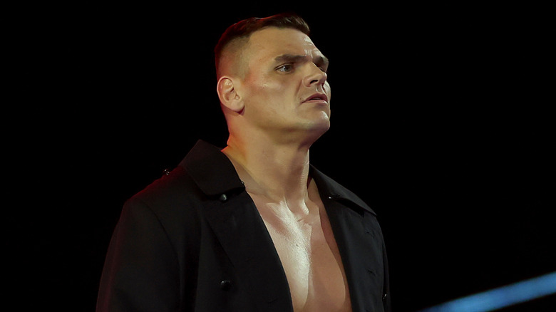 Gunther makes his entrance before taking on CM Punk for the WWE World Heavyweight Championship
