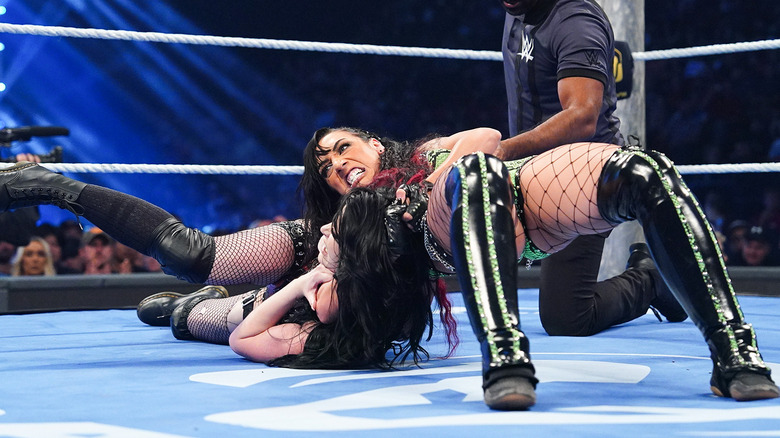 Jacy Jayne wrestling Paige on WWE SmackDown