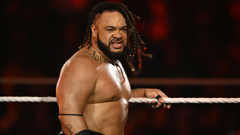 WWE star Jacob Fatu looks out towards the crowd before entering the ring