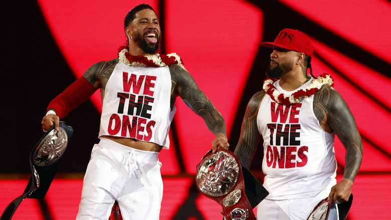 The Usos making their entrance