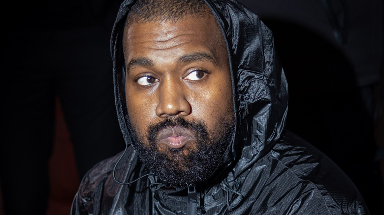 Kanye West in a hoodie