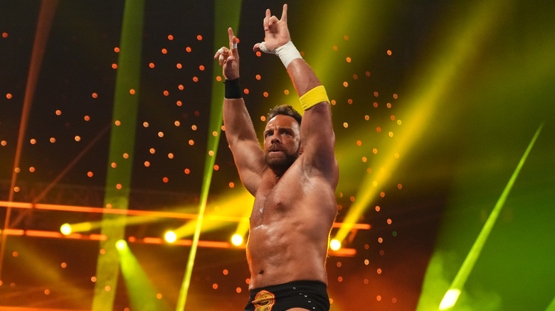 LA Knight enters the ring during 