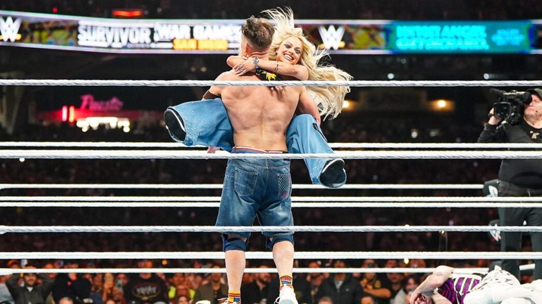 Liv Morgan hugging John Cena