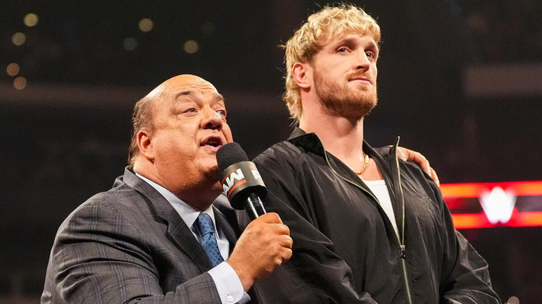 Paul Heyman and Logan Paul on WWE Raw
