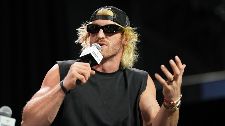 Logan Paul speak onstage during the This is Why We Collect panel at Fanatics Fest NYC 2026 at Jacob Javits Center on July 17, 2026 in New York City.