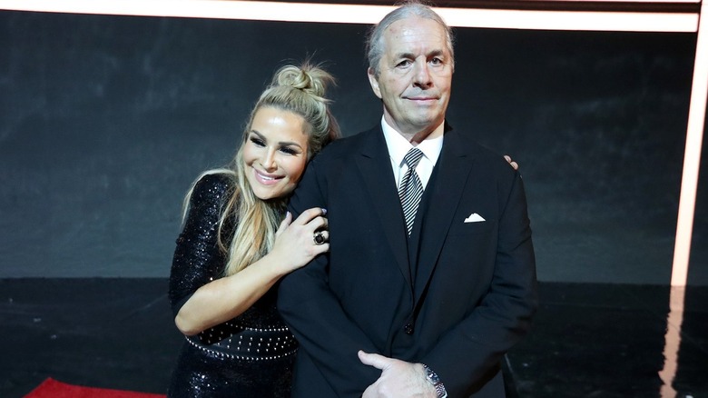 Natalya and Bret Hart at the 2019 WWE Hall of Fame ceremony