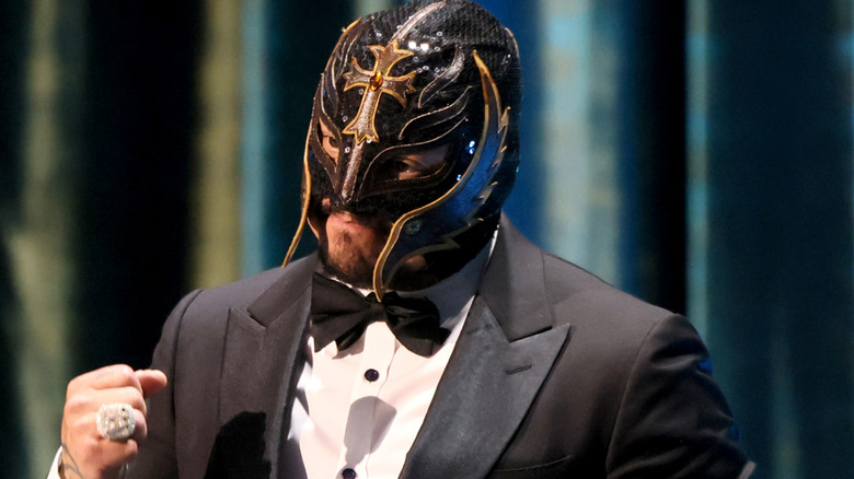 Rey mysterio speaking at podium