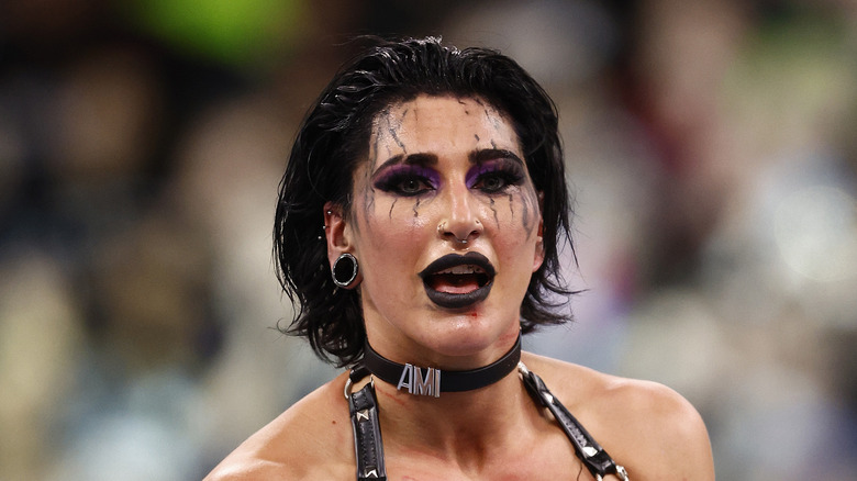Rhea Ripley performing in WWE