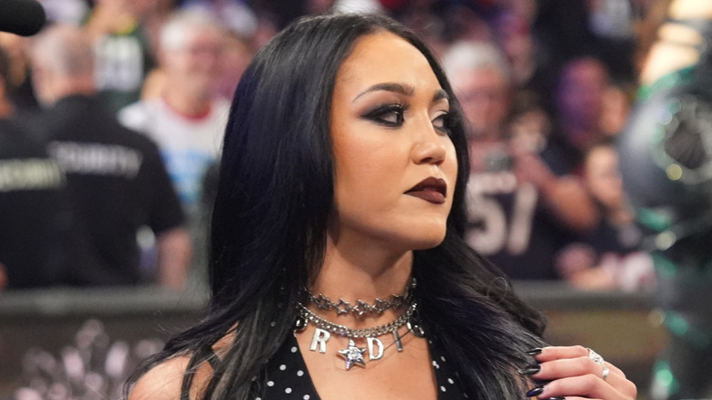 Roxanne Perez looking upset at ringside