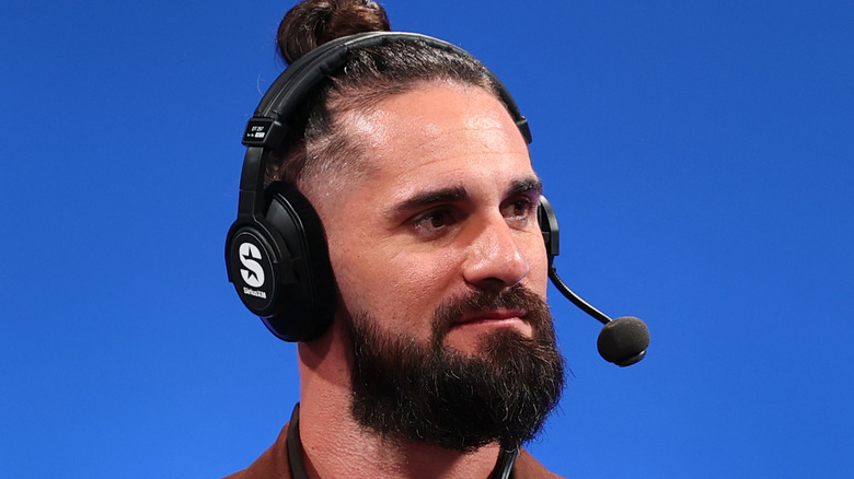 Seth Rollins visits SiriusXM on Radio Row at Super Bowl LX