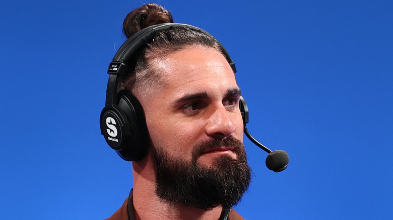 Seth Rollins visits SiriusXM on Radio Row at Super Bowl LX