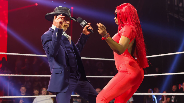 Shawn Michaels and Sexyy Red at WWE NXT Stand & Deliver 2026