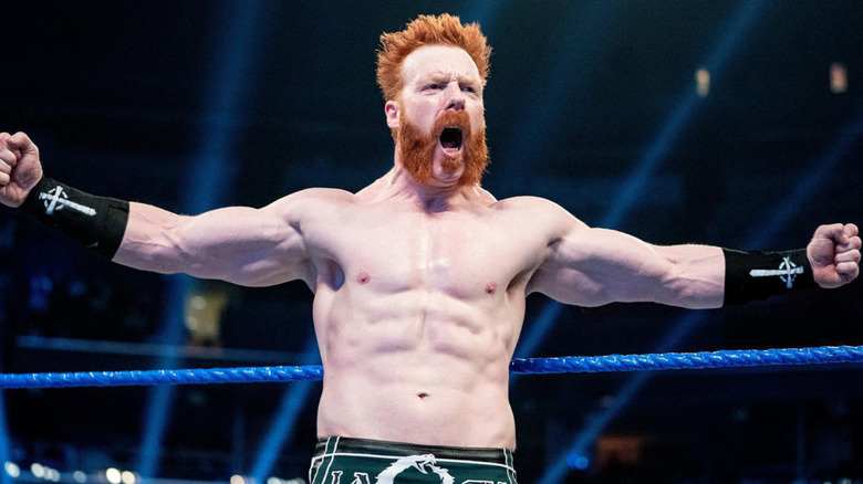 Sheamus stretching out his arms