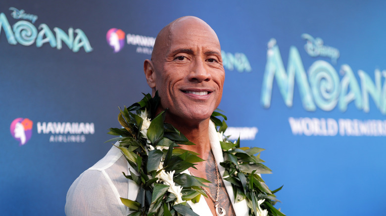 The Rock at the Moana movie premiere