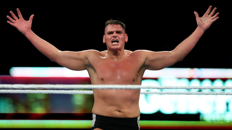 GUNTHER reacts during the match against CM Punk for the WWE World Heavyweight Championship during the WWE 2025 SummerSlam