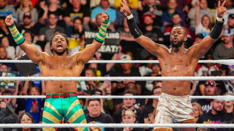 New Day celebrate a victory on "WWE Raw"