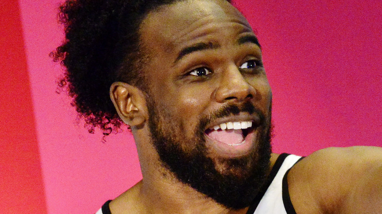 Xavier Woods with mouth open