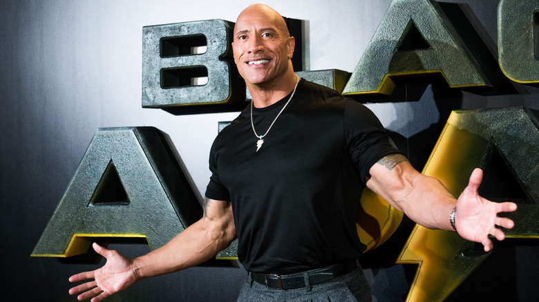Dwayne "The Rock" Johnson with arms wide open