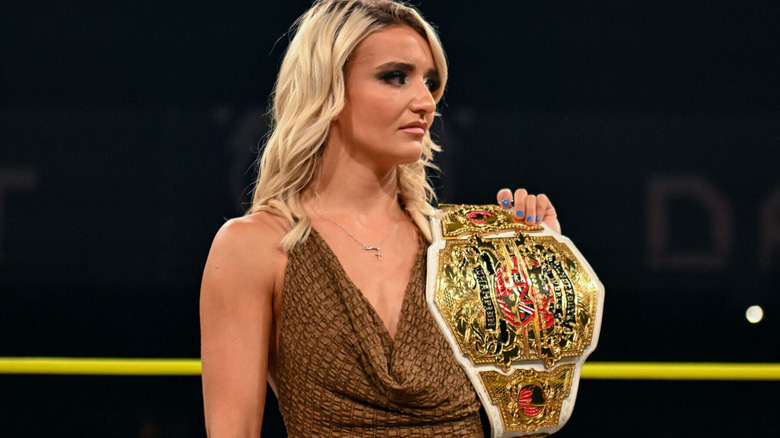 Xia Brookside with the TNA Knockouts World Championship