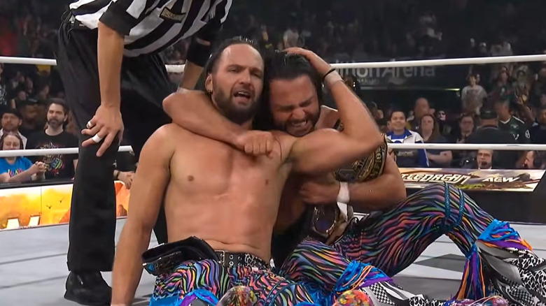 The Young Bucks celebrate Tag title defense