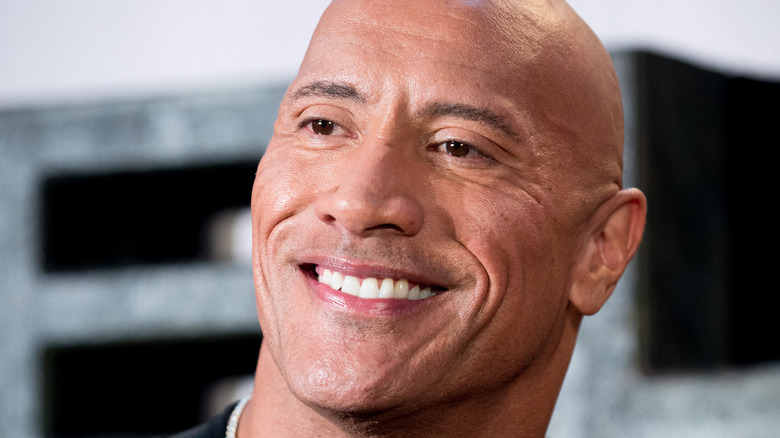 The Rock smiles