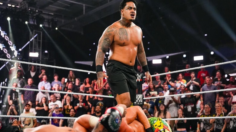 The newly-debuted Zilla Fatu stands tall over Cruz Montana and Grayson Waller after laying out both men on the August 11, 2026 edition of 