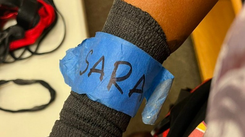 Bayley's Extreme Rules wrist tape